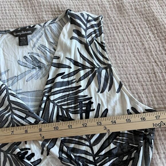 Tommy Bahama Fronds Falling Tambour Faux-Wrap Dress Medium V Neck Tropical - Picture 10 of 16